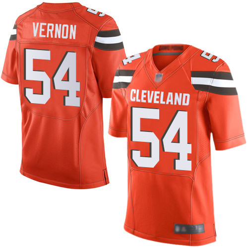 Browns #54 Olivier Vernon Orange Alternate Men's Stitched Football New Elite Jersey Browns #54 Olivier Vernon Orange Alternate Men's Stitched Football New Elite Jersey