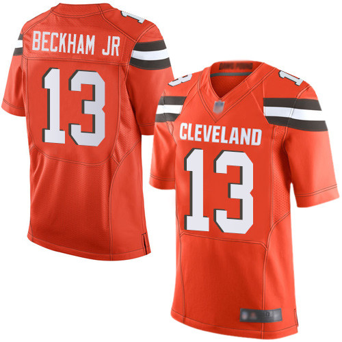 Browns #13 Odell Beckham Jr Orange Alternate Men's Stitched Football New Elite Jersey Browns #13 Odell Beckham Jr Orange Alternate Men's Stitched Football New Elite Jersey
