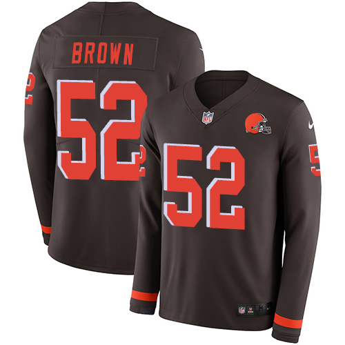 Nike Browns #52 Preston Brown Brown Team Color Men's Stitched NFL Limited Therma Long Sleeve Jersey Nike Browns #52 Preston Brown Brown Team Color Men's Stitched NFL Limited Therma Long Sleeve Jersey