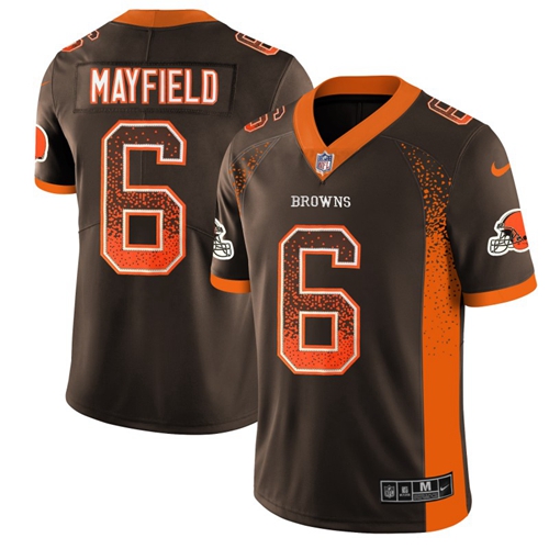 Nike Browns #6 Baker Mayfield Brown Team Color Men's Stitched NFL Limited Rush Drift Fashion Jersey Nike Browns #6 Baker Mayfield Brown Team Color Men's Stitched NFL Limited Rush Drift Fashion Jersey