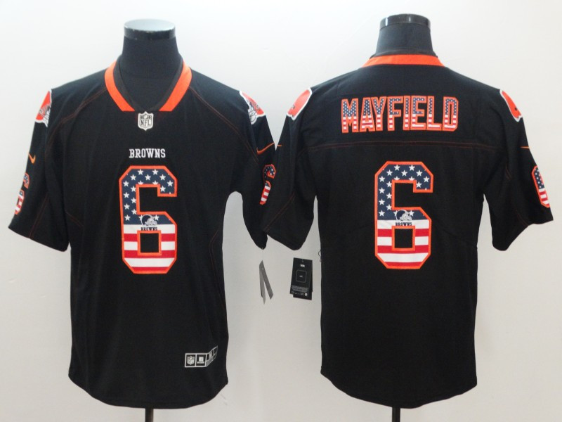 Nike Browns 6 Baker Mayfield Black USA Flag Fashion Limited Jersey Nike Browns 6 Baker Mayfield Black USA Flag Fashion Limited Jersey