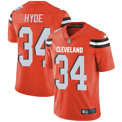 Nike Browns #34 Carlos Hyde Orange Alternate Men's Stitched NFL Vapor Untouchable Limited Jersey Nike Browns #34 Carlos Hyde Orange Alternate Men's Stitched NFL Vapor Untouchable Limited Jersey
