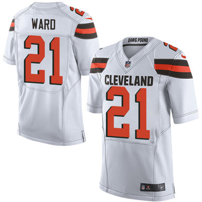 Nike Browns #21 Denzel Ward White Men's Stitched NFL Elite Jersey Nike Browns #21 Denzel Ward White Men's Stitched NFL Elite Jersey