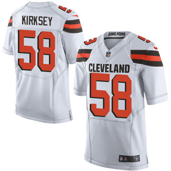 Nike Browns #58 Christian Kirksey White Men's Stitched NFL New Elite Jersey Nike Browns #58 Christian Kirksey White Men's Stitched NFL New Elite Jersey