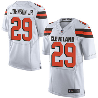 Nike Browns #29 Duke Johnson Jr White Men's Stitched NFL New Elite Jersey Nike Browns #29 Duke Johnson Jr White Men's Stitched NFL New Elite Jersey