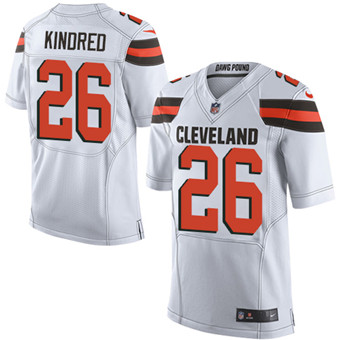 Nike Browns #26 Derrick Kindred White Men's Stitched NFL New Elite Jersey Nike Browns #26 Derrick Kindred White Men's Stitched NFL New Elite Jersey