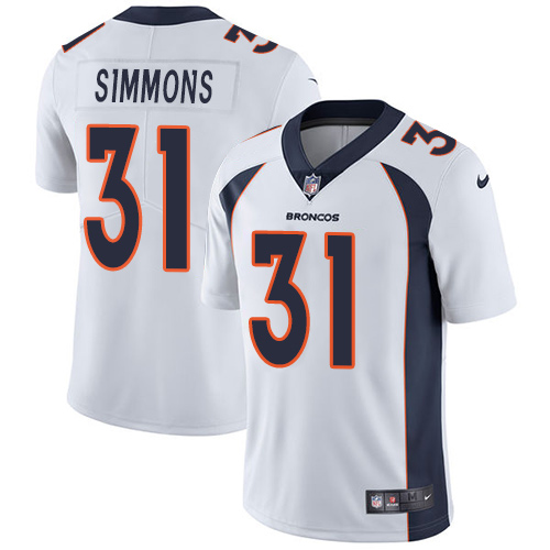 Nike Broncos #31 Justin Simmons White Men's Stitched NFL Vapor Untouchable Limited Jersey Nike Broncos #31 Justin Simmons White Men's Stitched NFL Vapor Untouchable Limited Jersey