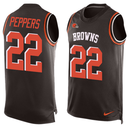 Nike Browns #22 Jabrill Peppers Brown Team Color Men's Stitched NFL Limited Tank Top Jersey Nike Browns #22 Jabrill Peppers Brown Team Color Men's Stitched NFL Limited Tank Top Jersey