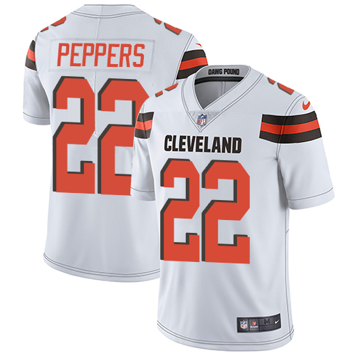 Nike Browns #22 Jabrill Peppers White Men's Stitched NFL Vapor Untouchable Limited Jersey Nike Browns #22 Jabrill Peppers White Men's Stitched NFL Vapor Untouchable Limited Jersey