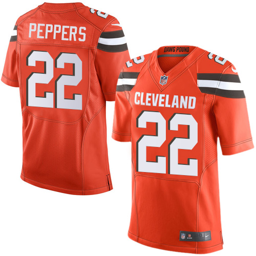 Nike Browns #22 Jabrill Peppers Orange Alternate Men's Stitched NFL New Elite Jersey Nike Browns #22 Jabrill Peppers Orange Alternate Men's Stitched NFL New Elite Jersey