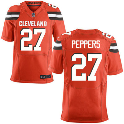 Nike Browns #27 Jabrill Peppers Orange Alternate Men's Stitched NFL New Elite Jersey Nike Browns #27 Jabrill Peppers Orange Alternate Men's Stitched NFL New Elite Jersey