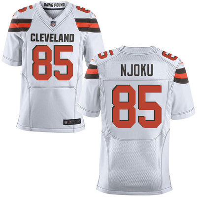 Nike Browns #85 David Njoku White Men's Stitched NFL New Elite Jersey Nike Browns #85 David Njoku White Men's Stitched NFL New Elite Jersey