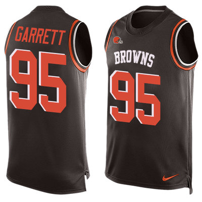 Nike Browns #95 Myles Garrett Brown Team Color Men's Stitched NFL Limited Tank Top Jersey Nike Browns #95 Myles Garrett Brown Team Color Men's Stitched NFL Limited Tank Top Jersey