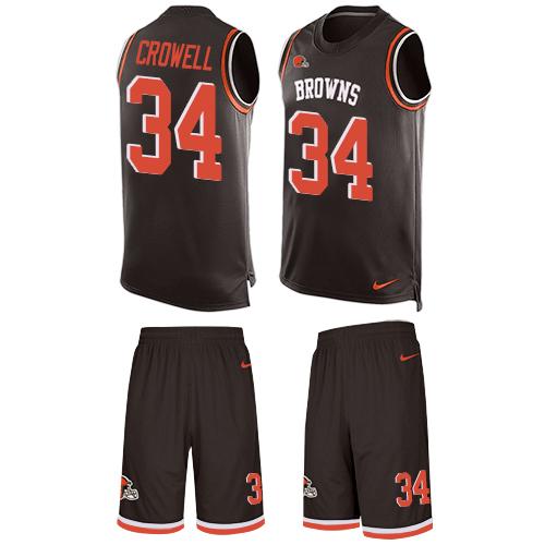 Nike Browns #34 Isaiah Crowell Brown Team Color Men's Stitched NFL Limited Tank Top Suit Jersey Nike Browns #34 Isaiah Crowell Brown Team Color Men's Stitched NFL Limited Tank Top Suit Jersey