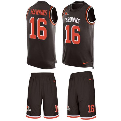 Nike Browns #16 Andrew Hawkins Brown Team Color Men's Stitched NFL Limited Tank Top Suit Jersey Nike Browns #16 Andrew Hawkins Brown Team Color Men's Stitched NFL Limited Tank Top Suit Jersey