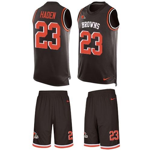 Nike Browns #23 Joe Haden Brown Team Color Men's Stitched NFL Limited Tank Top Suit Jersey Nike Browns #23 Joe Haden Brown Team Color Men's Stitched NFL Limited Tank Top Suit Jersey