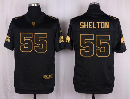 Nike Browns #55 Danny Shelton Black Men's Stitched NFL Elite Pro Line Gold Collection Jersey Nike Browns #55 Danny Shelton Black Men's Stitched NFL Elite Pro Line Gold Collection Jersey