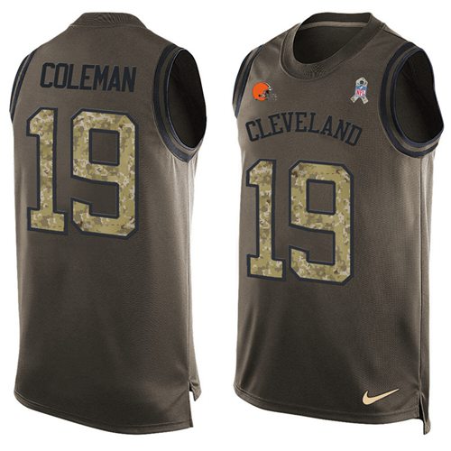Nike Browns #19 Corey Coleman Green Men's Stitched NFL Limited Salute To Service Tank Top Jersey Nike Browns #19 Corey Coleman Green Men's Stitched NFL Limited Salute To Service Tank Top Jersey