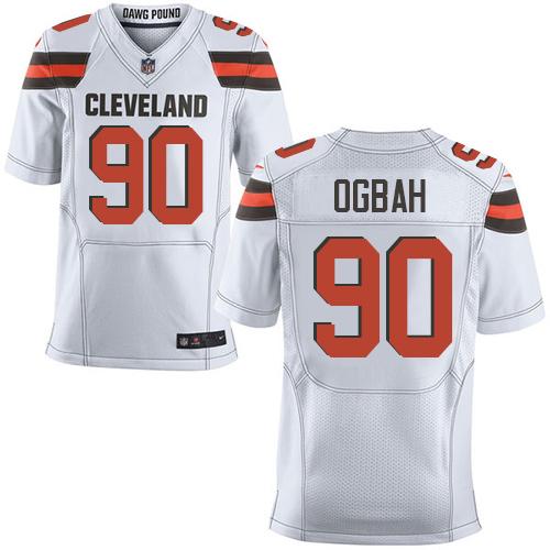 Nike Browns #90 Emmanuel Ogbah White Men's Stitched NFL New Elite Jersey Nike Browns #90 Emmanuel Ogbah White Men's Stitched NFL New Elite Jersey