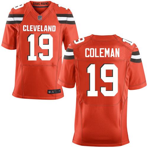 Nike Browns #19 Corey Coleman Orange Alternate Men's Stitched NFL Elite Jersey Nike Browns #19 Corey Coleman Orange Alternate Men's Stitched NFL Elite Jersey
