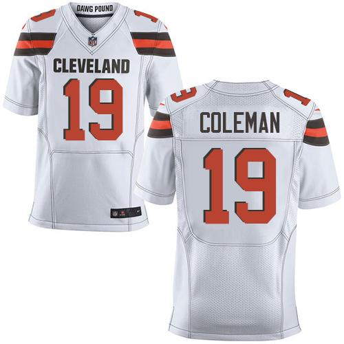 Nike Browns #19 Corey Coleman White Men's Stitched NFL Elite Jersey Nike Browns #19 Corey Coleman White Men's Stitched NFL Elite Jersey