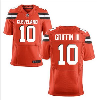 Nike Browns #10 Robert Griffin III Orange Alternate Men's Stitched NFL New Elite Jersey Nike Browns #10 Robert Griffin III Orange Alternate Men's Stitched NFL New Elite Jersey
