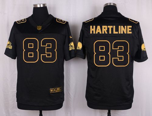 Nike Browns #83 Brian Hartline Black Men's Stitched NFL Elite Pro Line Gold Collection Jersey Nike Browns #83 Brian Hartline Black Men's Stitched NFL Elite Pro Line Gold Collection Jersey