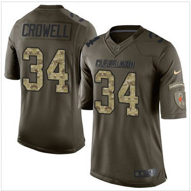 Nike Cleveland Browns #34 Isaiah Crowell Green Men's Stitched NFL Limited Salute to Service Jersey Nike Cleveland Browns #34 Isaiah Crowell Green Men's Stitched NFL Limited Salute to Service Jersey