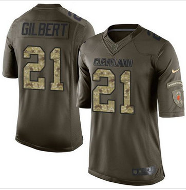 Nike Cleveland Browns #21 Justin Gilbert Green Men's Stitched NFL Limited Salute to Service Jersey Nike Cleveland Browns #21 Justin Gilbert Green Men's Stitched NFL Limited Salute to Service Jersey