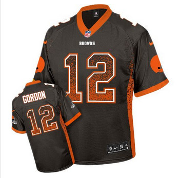 New Cleveland Browns #12 Josh Gordon Brown Team Color Men's Stitched NFL Elite Drift Fashion Jersey