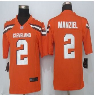 New Cleveland Browns #2 Johnny Manziel Orange Alternate Men's Stitched NFL Limited jersey