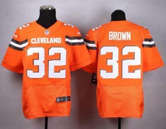 Nike Cleveland Browns #32 Jim Brown Orange Alternate Men's Stitched NFL New Elite Jersey Nike Cleveland Browns #32 Jim Brown Orange Alternate Men's Stitched NFL New Elite Jersey