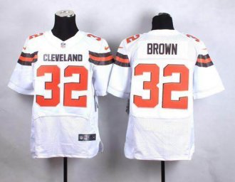 Nike Cleveland Browns #32 Jim Brown White Men's Stitched NFL New Elite Jersey Nike Cleveland Browns #32 Jim Brown White Men's Stitched NFL New Elite Jersey