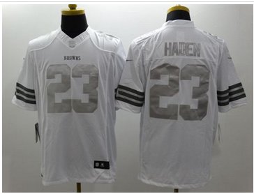 New Cleveland Browns #23 Joe Haden White Men's Stitched NFL Limited Platinum Jersey New Cleveland Browns #23 Joe Haden White Men's Stitched NFL Limited Platinum Jersey