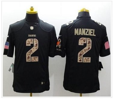 New Denver Browns #2 Johnny Manziel Black NFL Limited Salute to Service jersey New Denver Browns #2 Johnny Manziel Black NFL Limited Salute to Service jersey