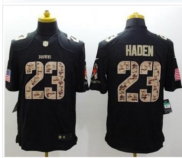New Denver Browns #23 Joe Haden Black NFL Limited Salute to Service jersey