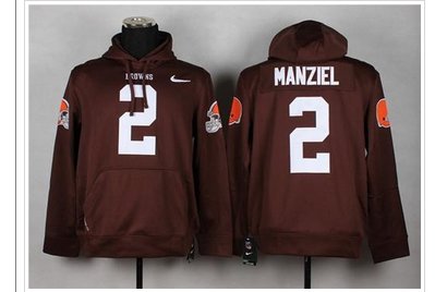NEW Browns #2 Johnny Manziel Brown Pullover NFL Hoodie NEW Browns #2 Johnny Manziel Brown Pullover NFL Hoodie