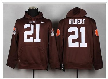 NEW Browns #21 Justin Gilbert Brown Pullover NFL Hoodie NEW Browns #21 Justin Gilbert Brown Pullover NFL Hoodie
