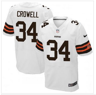 NEW Cleveland Browns #34 Isaiah Crowell White NFL Elite Jersey