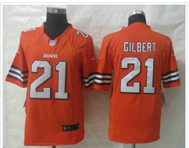 NEW NFL Cleveland Browns #21 Justin Gilbert Orange Limited Jersey