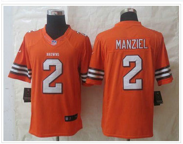 Cleveland Browns #2 Johnny Manziel Orange NFL Limited Jersey Cleveland Browns #2 Johnny Manziel Orange NFL Limited Jersey