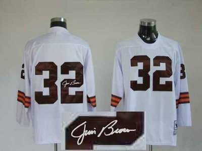 Cleveland Browns #32 Jim Brown white throwback Jersey(Signed Elite) Cleveland Browns #32 Jim Brown white throwback Jersey(Signed Elite)