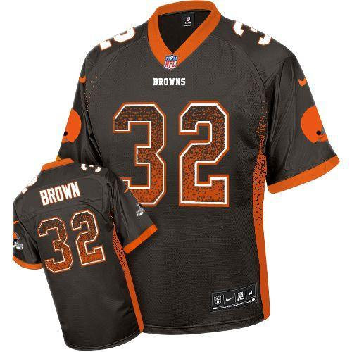 NEW Cleveland Browns #32 Jim Brown Brown Stitched NFL Elite Drift Fashion Jerseys NEW Cleveland Browns #32 Jim Brown Brown Stitched NFL Elite Drift Fashion Jerseys