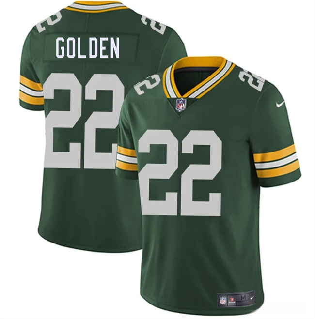 Men's Green Bay Packers #22 Matthew Golden Green 2025 Draft Vapor Untouchable Limited Stitched Football Jersey Men's Green Bay Packers #22 Matthew Golden Green 2025 Draft Vapor Untouchable Limited Stitched Football Jersey