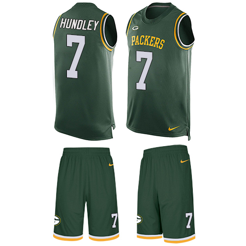 Nike Packers #7 Brett Hundley Men's Limited Green Tank Top Suit NFL Jersey Nike Packers #7 Brett Hundley Men's Limited Green Tank Top Suit NFL Jersey
