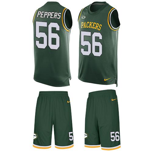 Nike Packers #56 Julius Peppers Green Team Color Men's Stitched NFL Limited Tank Top Suit Jersey Nike Packers #56 Julius Peppers Green Team Color Men's Stitched NFL Limited Tank Top Suit Jersey