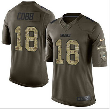 Nike Green Bay Packers #18 Randall Cobb Green Men's Stitched NFL Limited Salute To Service Jersey