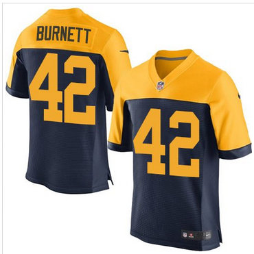 Nike Green Bay Packers #42 Morgan Burnett Navy Blue Alternate Men's Stitched NFL New Elite Jersey