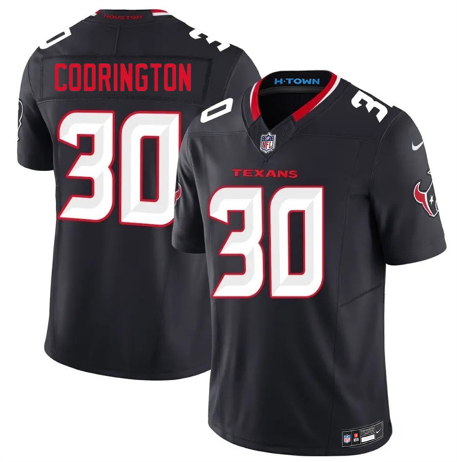 Men's Houston Texans #30 Brandon Codrington Navy 2026 F.U.S.E. Vapor Limited Stitched Football Jersey Men's Houston Texans #30 Brandon Codrington Navy 2026 F.U.S.E. Vapor Limited Stitched Football Jersey