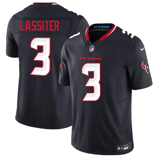 Men's Houston Texans #3 Kamari Lassiter Navy 2026 F.U.S.E. Vapor Limited Stitched Football Jersey Men's Houston Texans #3 Kamari Lassiter Navy 2026 F.U.S.E. Vapor Limited Stitched Football Jersey